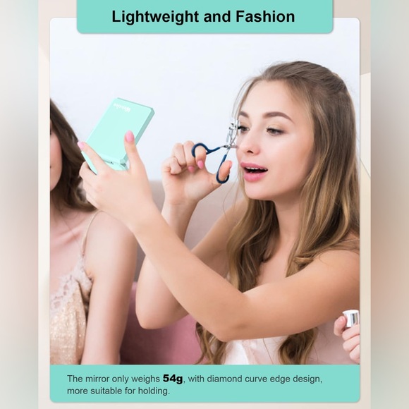 Small Compact Mirror, 1x/2x Travel Magnifying Mirror, Handheld Portable Folding - Picture 5 of 9